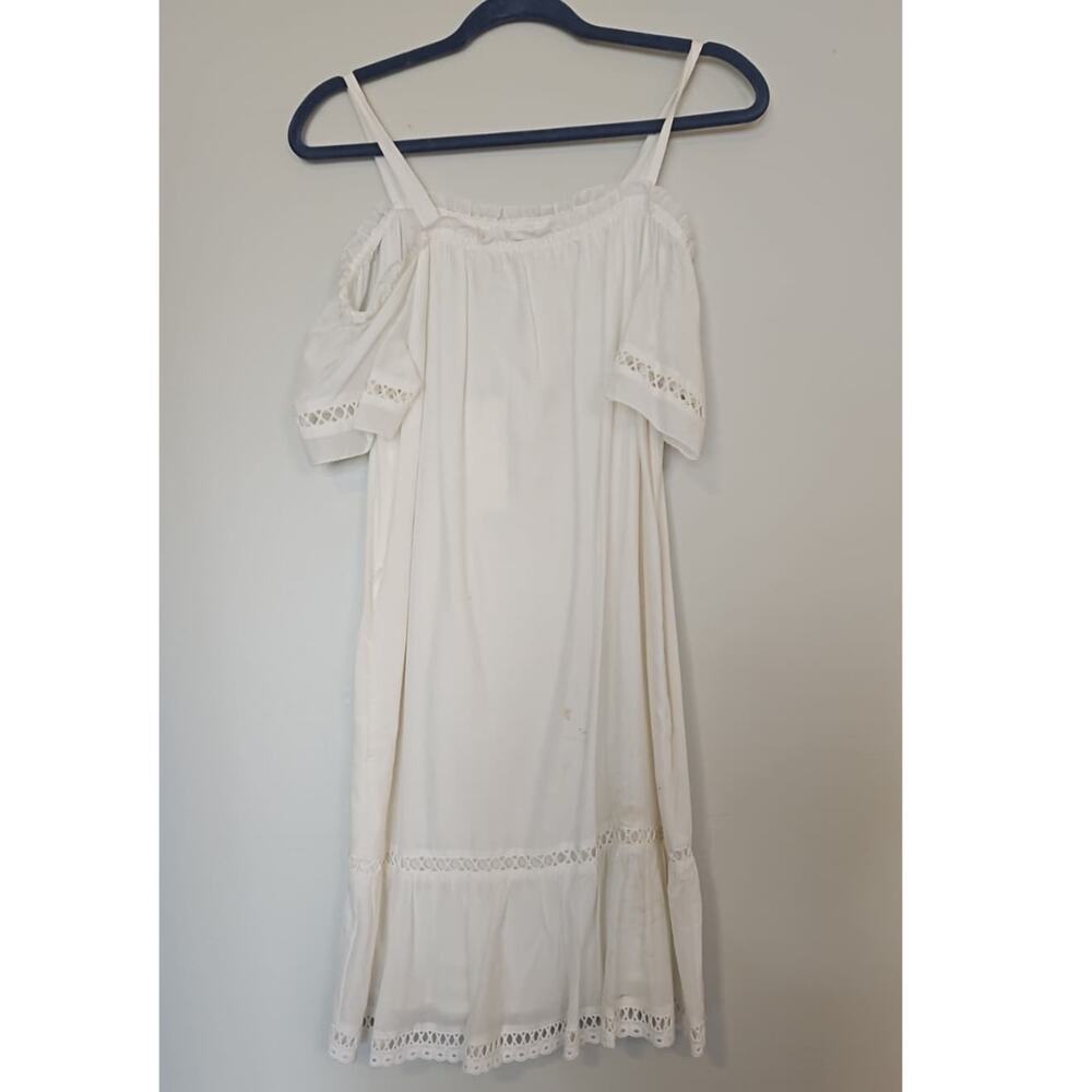 Ella Moss Brigitte Ruffle Dress – White – Size XS - Picture 3 of 5